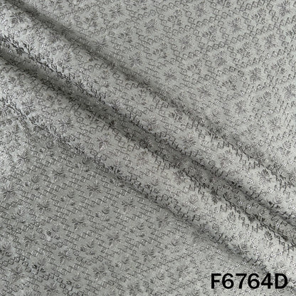 Thread Sequins Embroidered Dola Silk Fabric - F6764