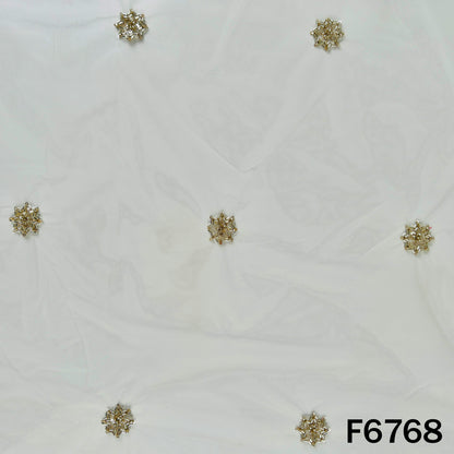 Dyeable Cut Dana Sequins Work Net Fabric - F6768