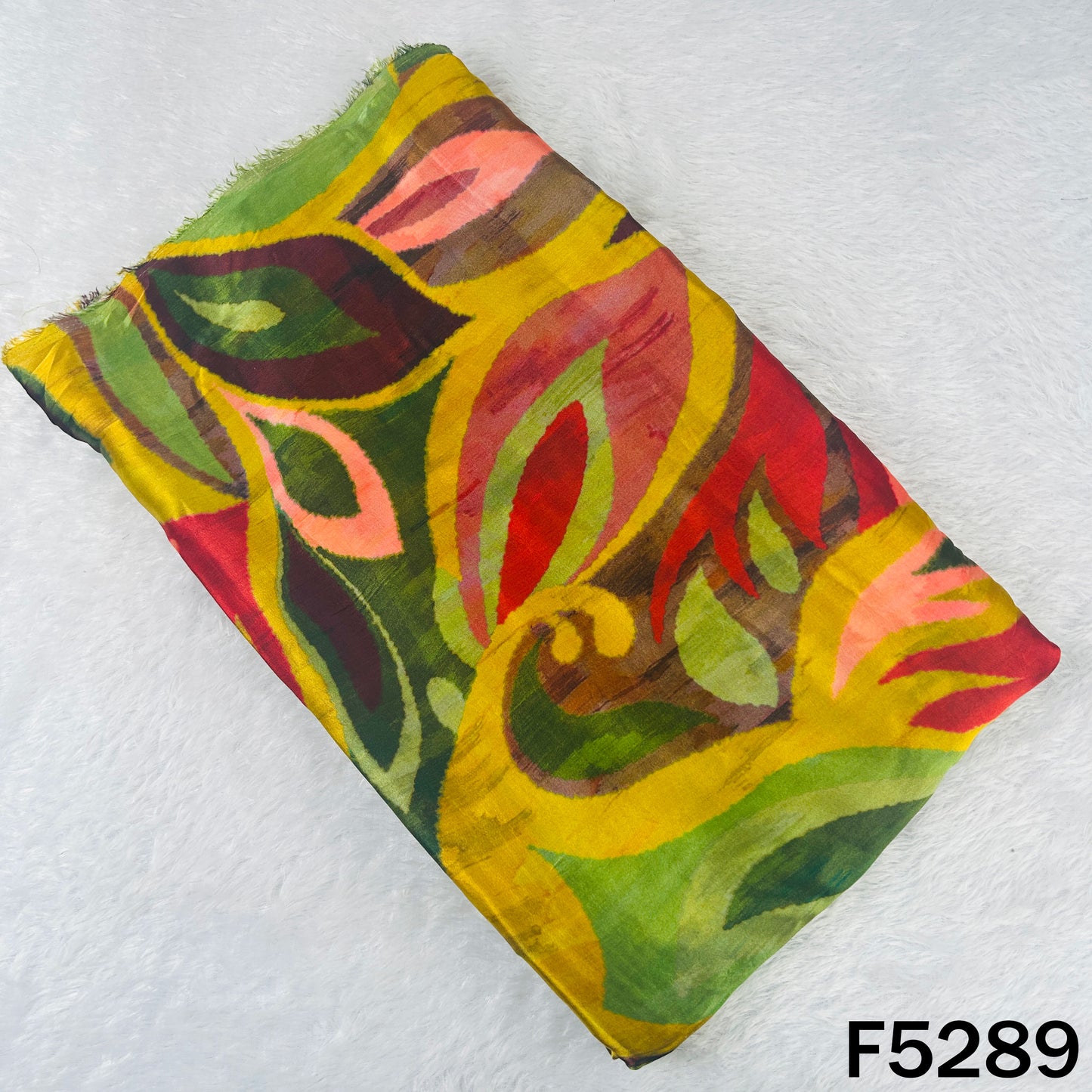 Digital Print Gajji Silk Fabric - F5289