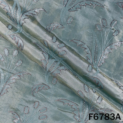 Cut Dana Thread Sequins Embroidered Shimmer Tissue Fabric - F6783