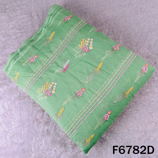 Thread Sequins Work Mul Chanderi Fabric - F6782