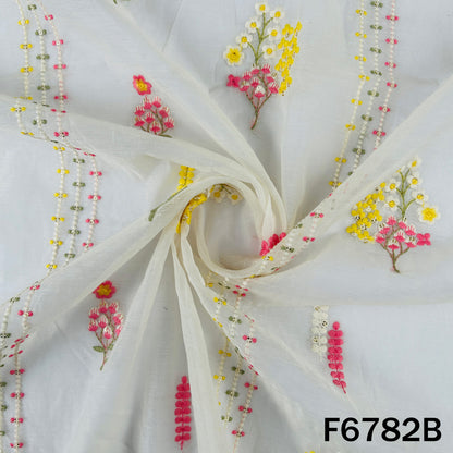 Thread Sequins Work Mul Chanderi Fabric - F6782