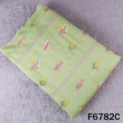 Thread Sequins Work Mul Chanderi Fabric - F6782