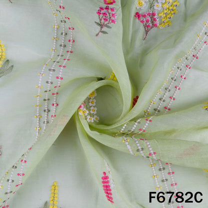 Thread Sequins Work Mul Chanderi Fabric - F6782