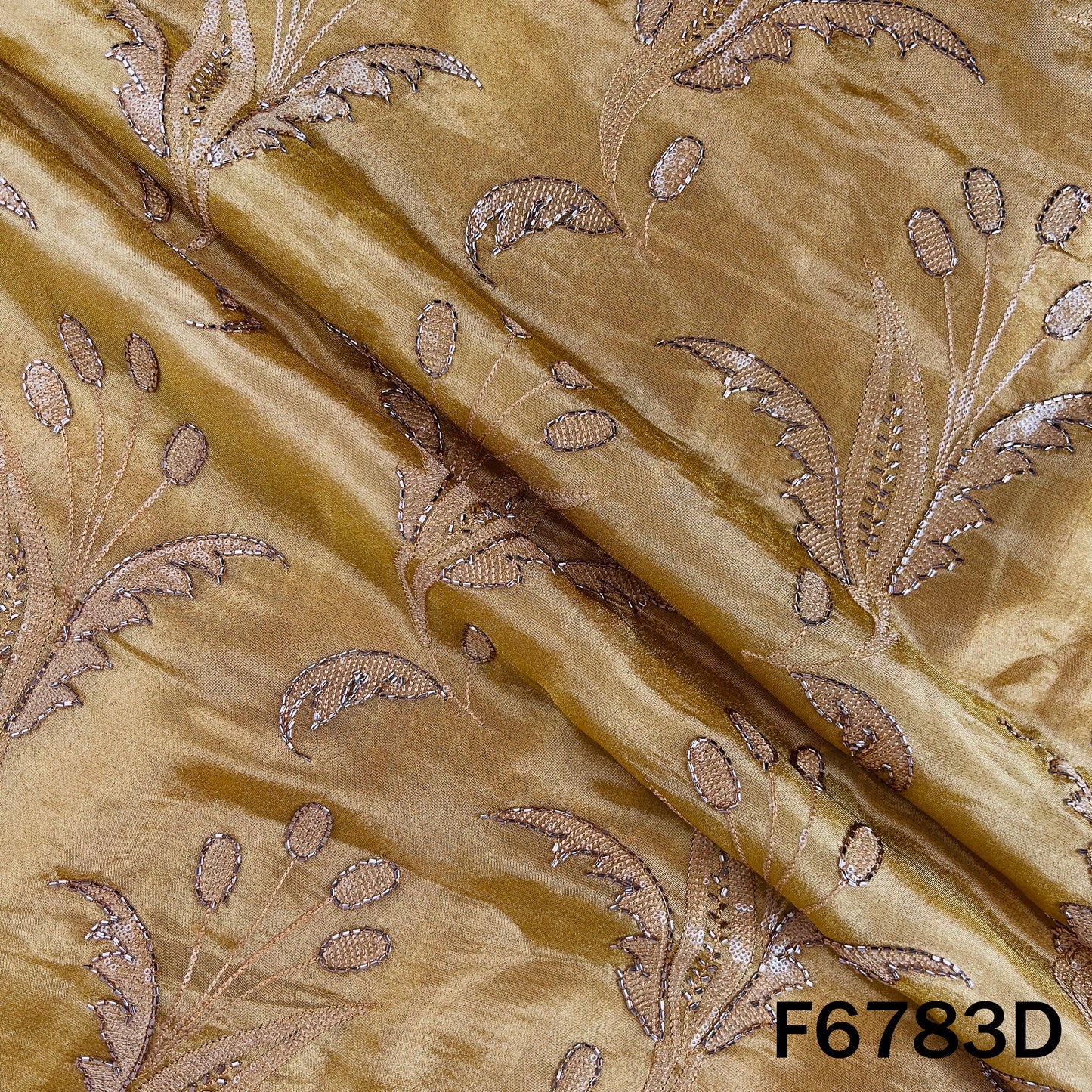 Cut Dana Thread Sequins Embroidered Shimmer Tissue Fabric - F6783