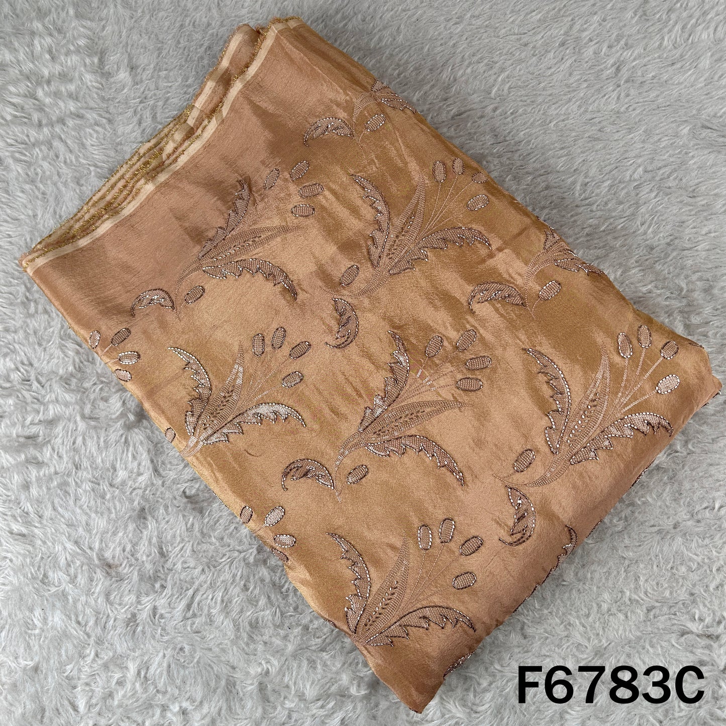 Cut Dana Thread Sequins Embroidered Shimmer Tissue Fabric - F6783