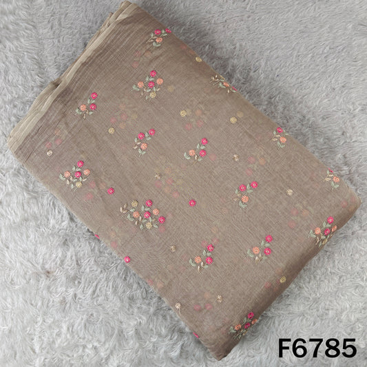Thread Embroidered Mul Chanderi Fabric - F6785