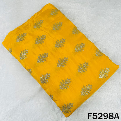 Zari Sequins Embroidered Chinnon Chiffon Fabric - F5298