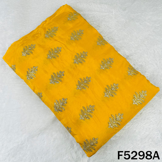 Zari Sequins Embroidered Chinnon Chiffon Fabric - F5298