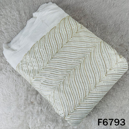 Dyeable Gota Patti Georgette Fabric - F6793
