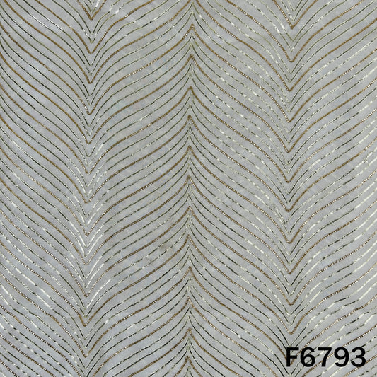 Dyeable Gota Patti Work Georgette Fabric - F6793