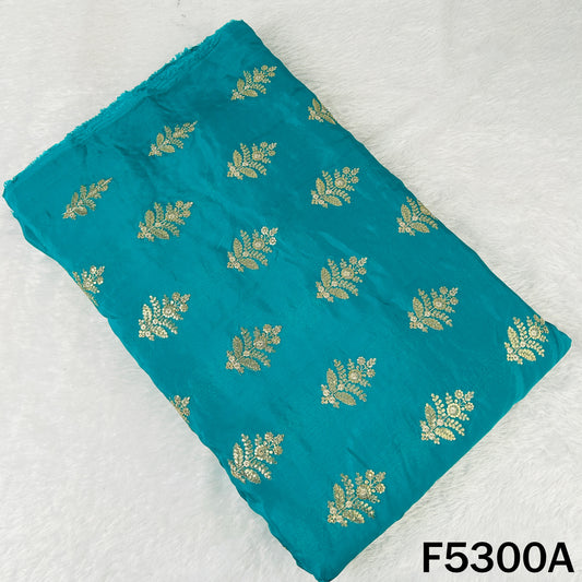 Zari Sequins Embroidered Chinnon Chiffon Fabric - F5300