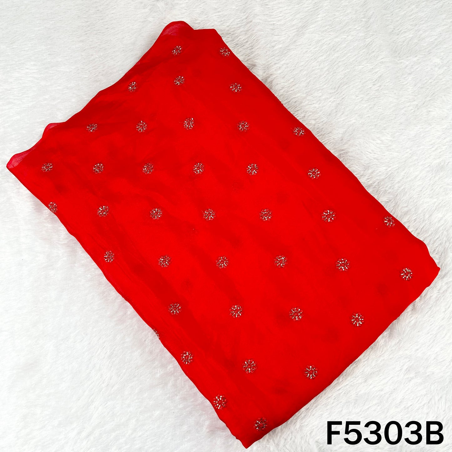 Cut Dana Thread Work Chinnon Chiffon Fabric - F5303