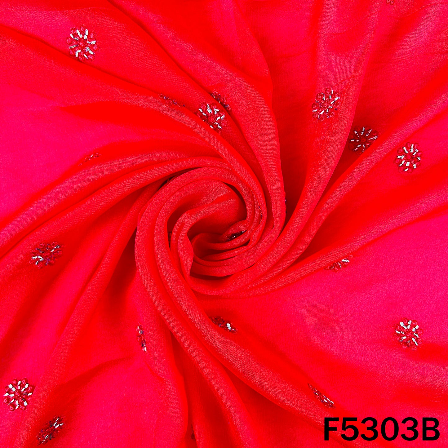 Cut Dana Thread Work Chinnon Chiffon Fabric - F5303