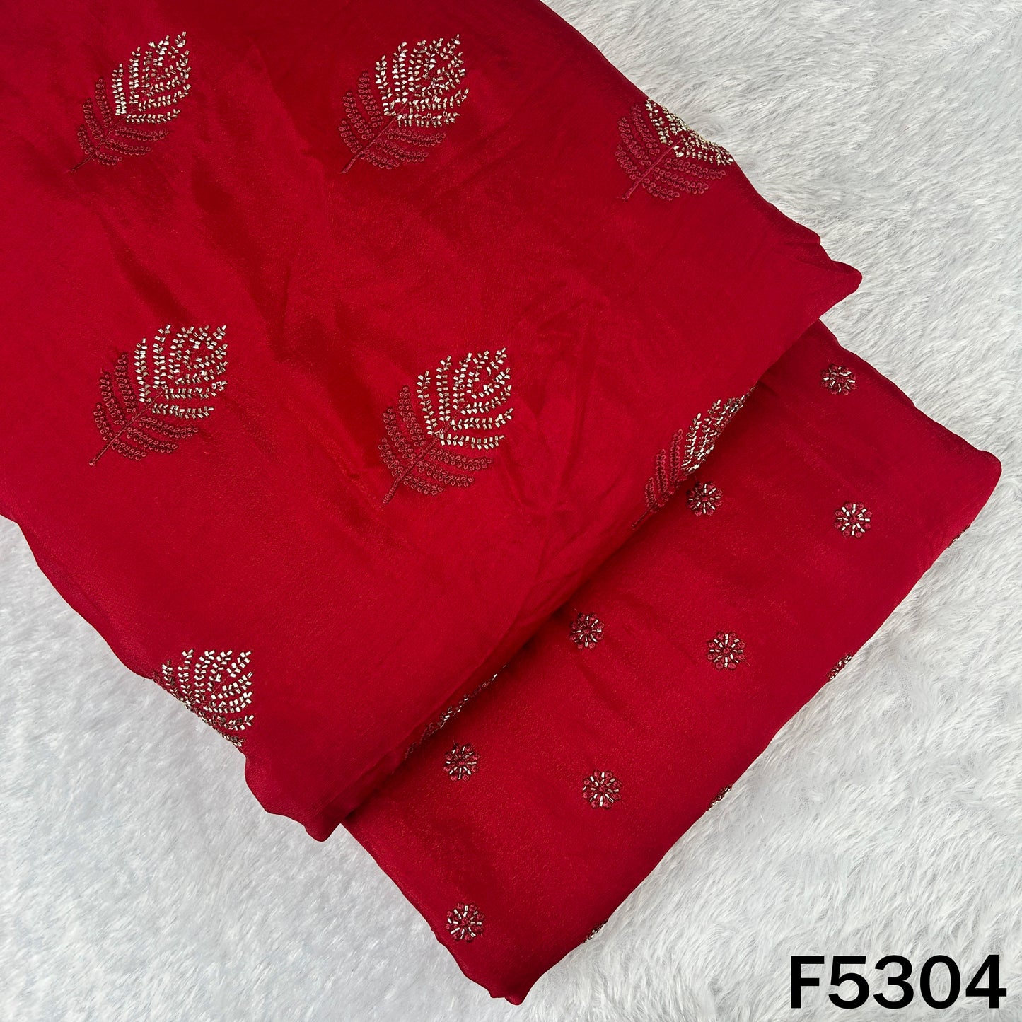 Cut Dana Thread Work Chinnon Chiffon Fabric - F5304