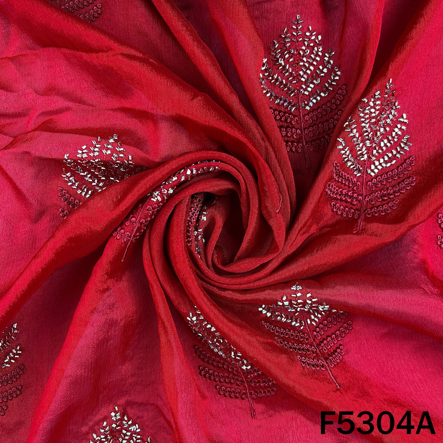 Cut Dana Thread Work Chinnon Chiffon Fabric - F5304