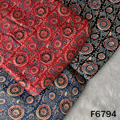 Ajrakh Print Modal Satin Fabric - F6794