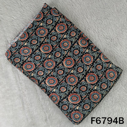 Ajrakh Print Modal Satin Fabric - F6794
