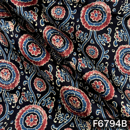 Ajrakh Print Modal Satin Fabric - F6794