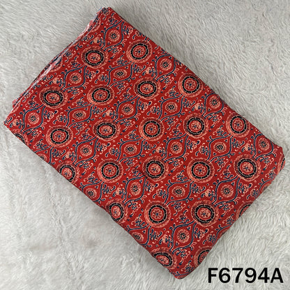 Ajrakh Print Modal Satin Fabric - F6794