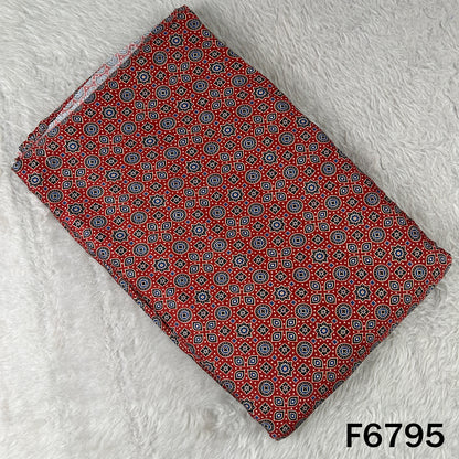 Ajrakh Print Modal Satin Fabric - F6795