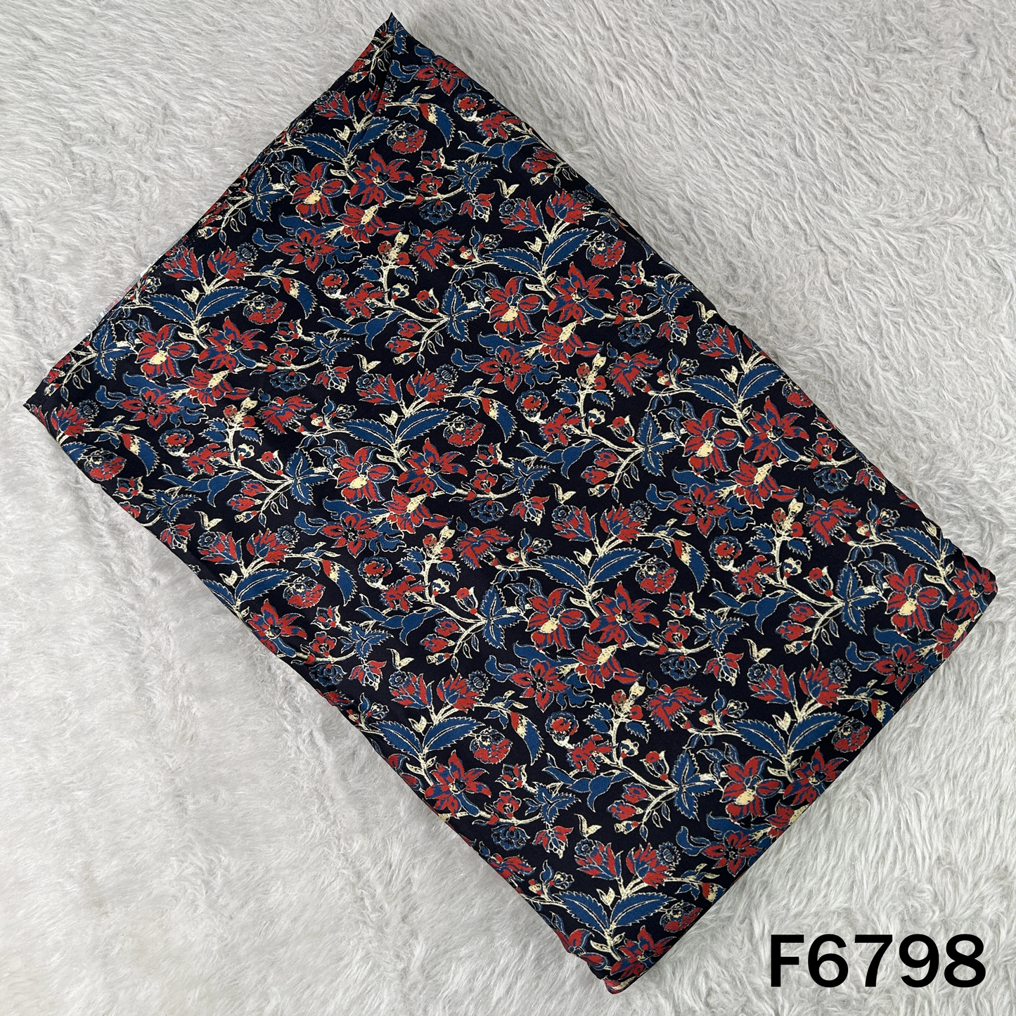Ajrakh Print Modal Satin Fabric - F6798