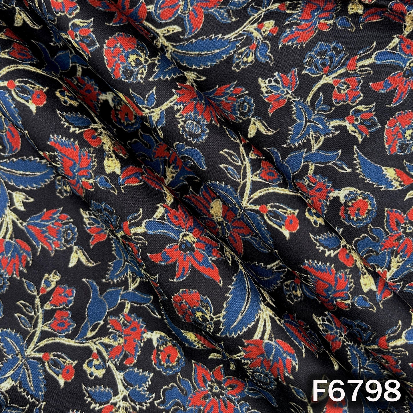 Ajrakh Print Modal Satin Fabric - F6798