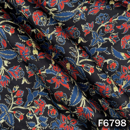Ajrakh Print Modal Satin Fabric - F6798