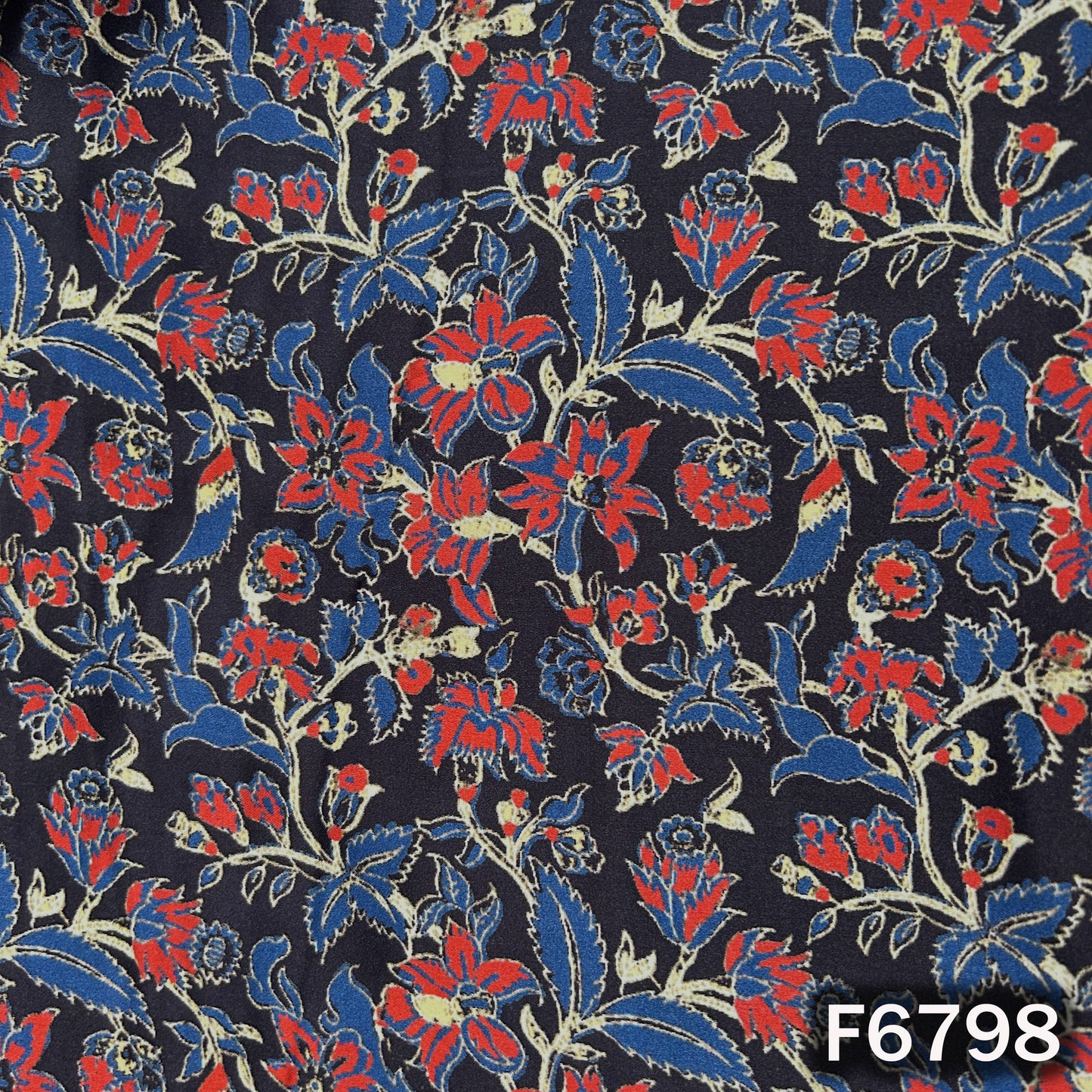 Ajrakh Print Modal Satin Fabric - F6798