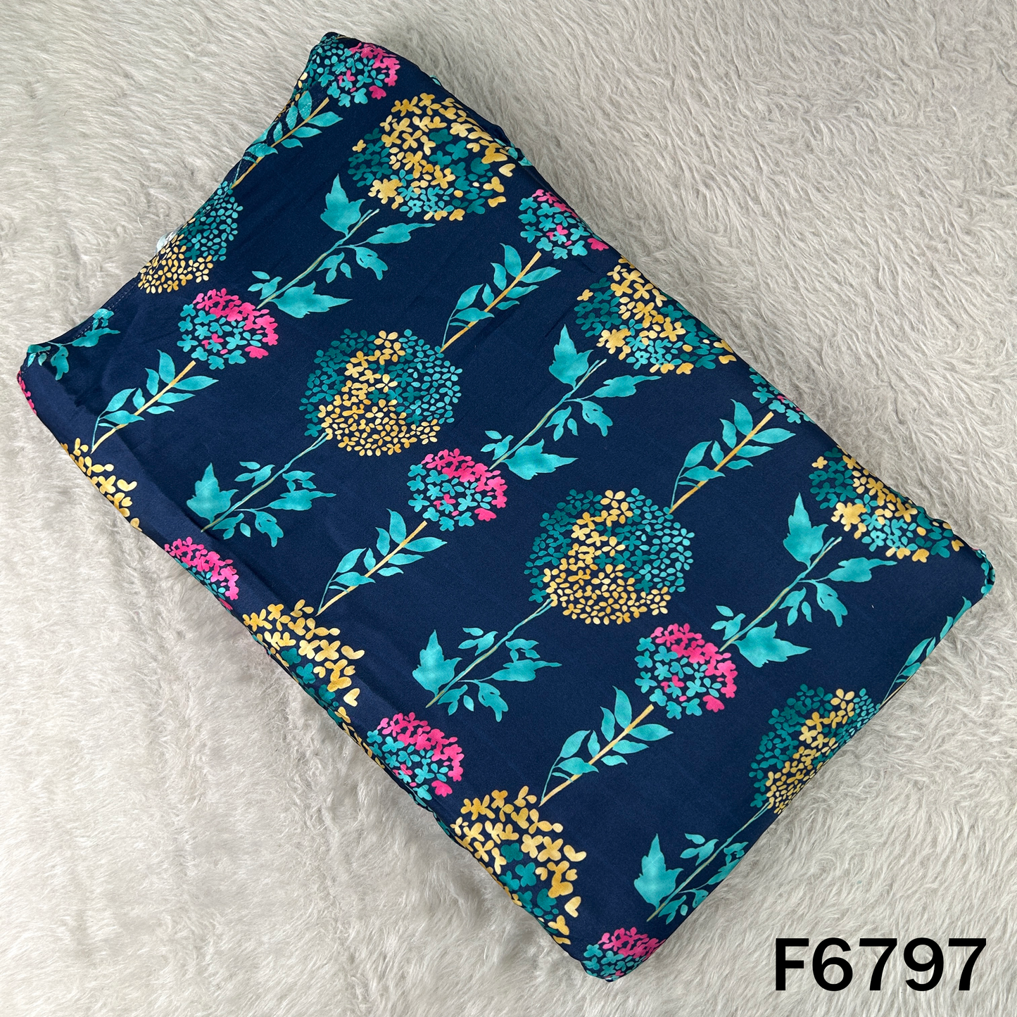 Floral Print Modal Satin Fabric - F6797
