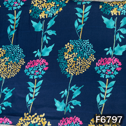 Floral Print Modal Satin Fabric - F6797