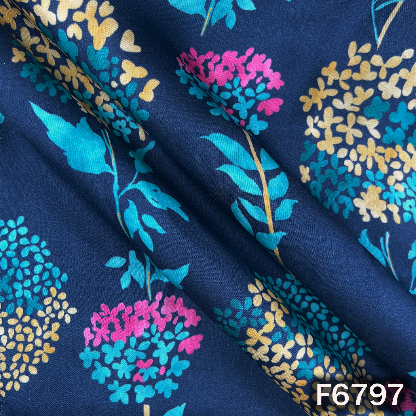 Floral Print Modal Satin Fabric - F6797
