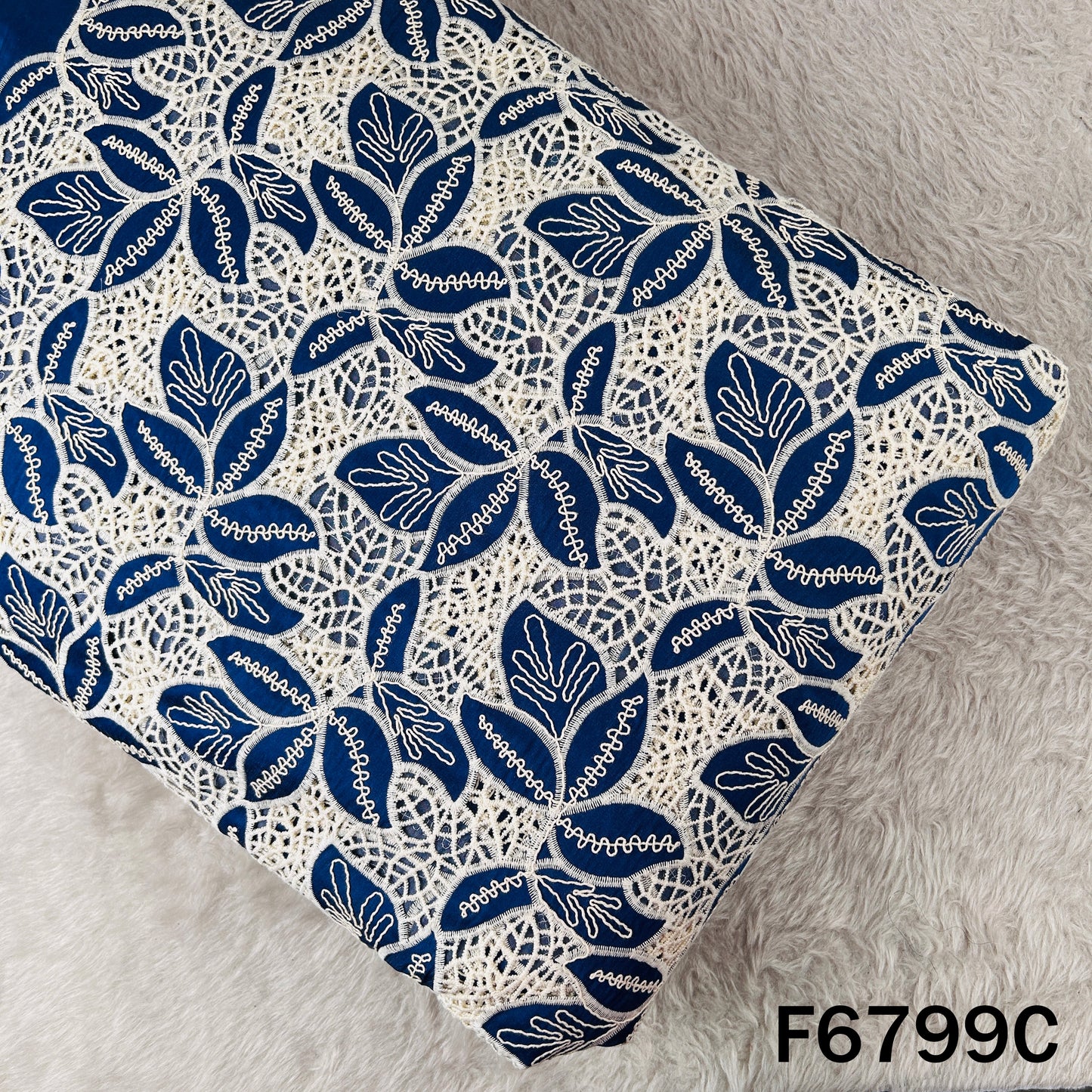 Crochet Work Denim Fabric - F6799
