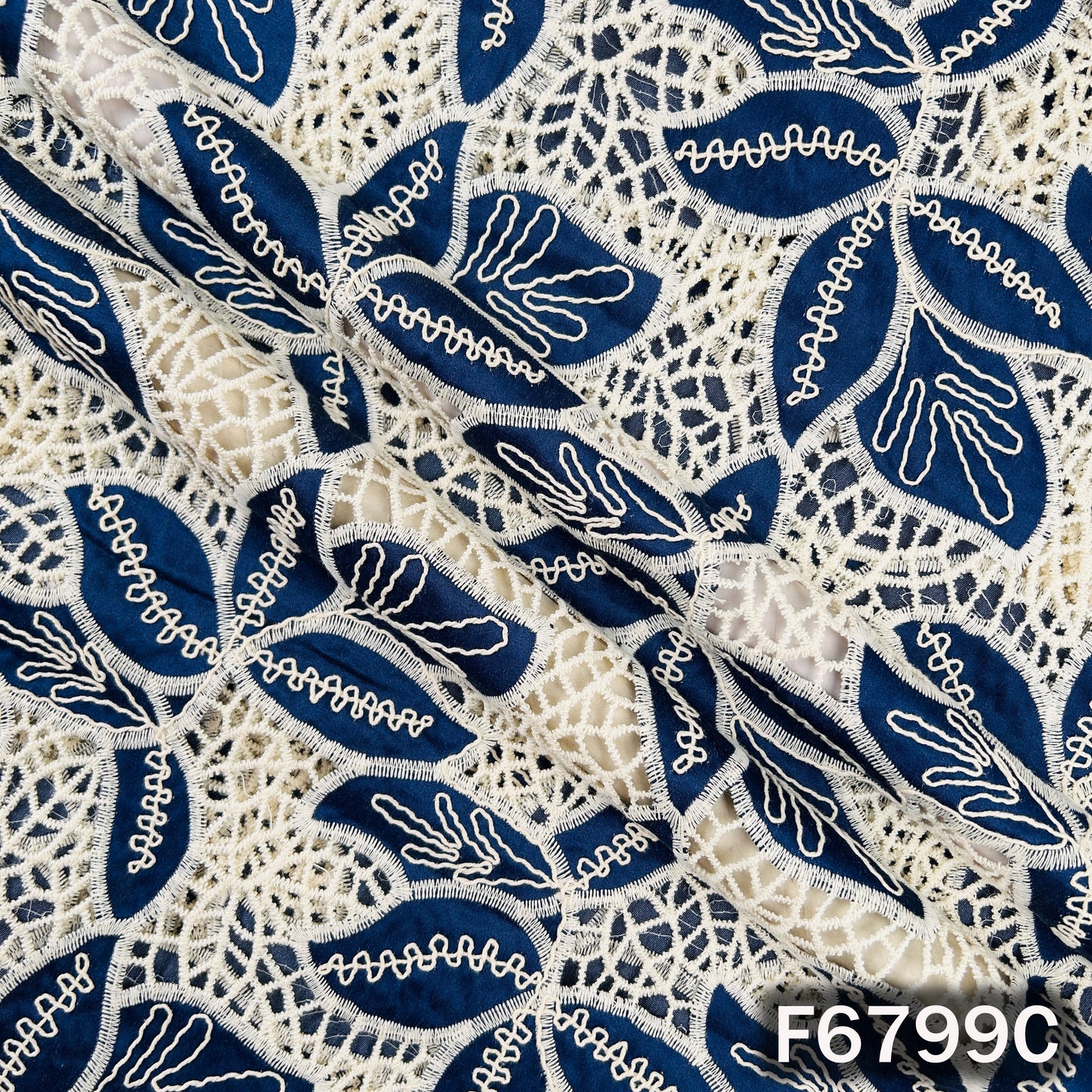 Crochet Work Denim Fabric - F6799