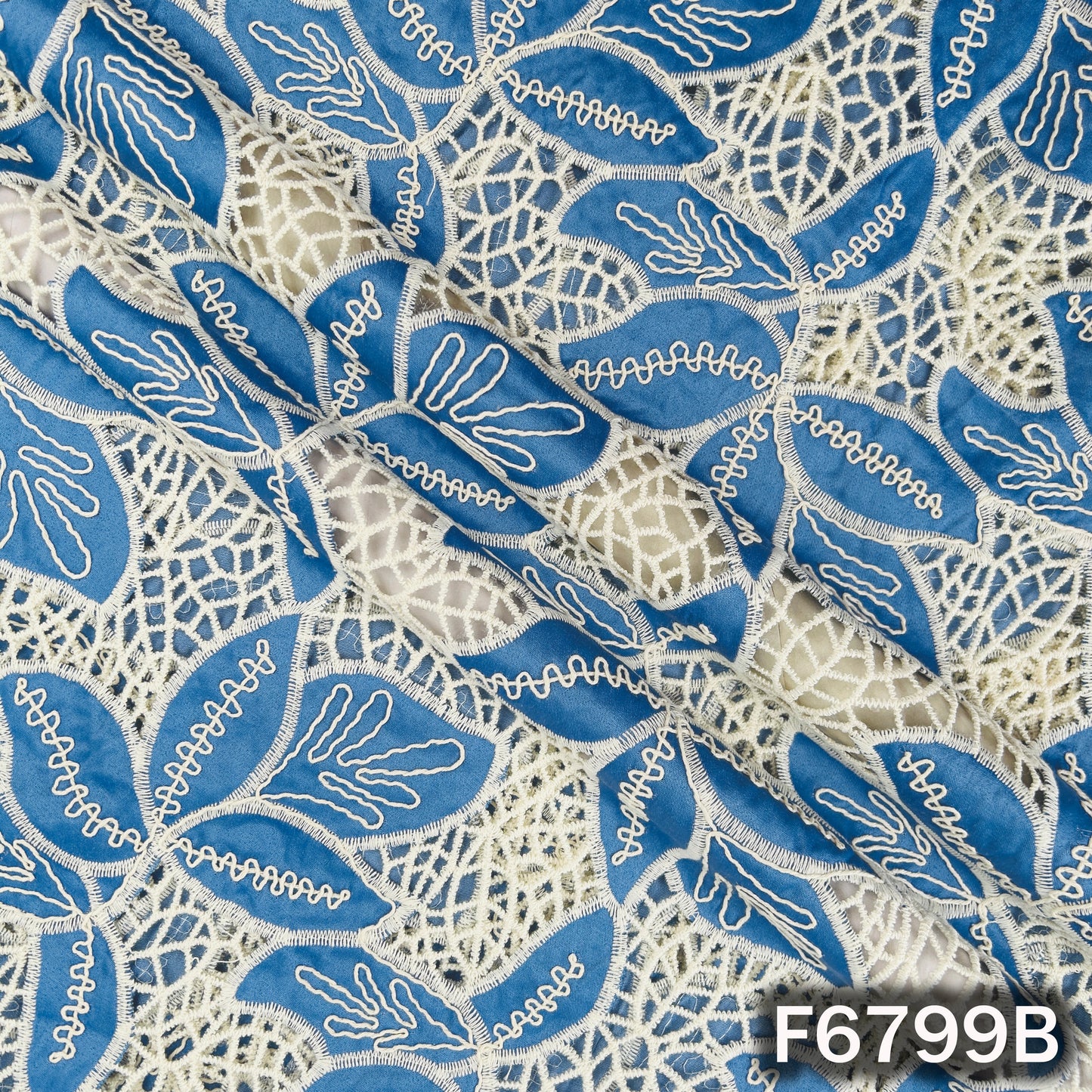 Crochet Work Denim Fabric - F6799