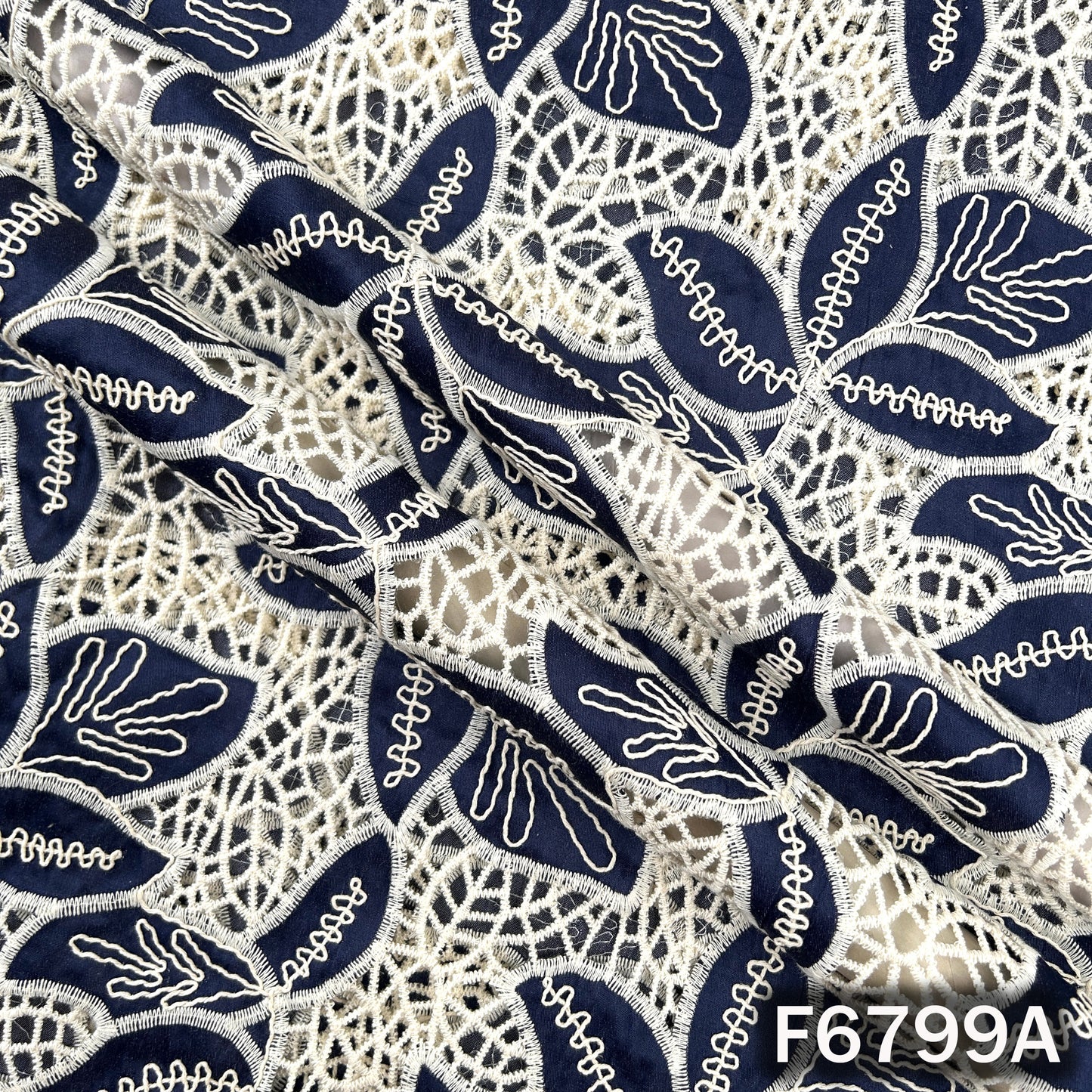 Crochet Work Denim Fabric - F6799