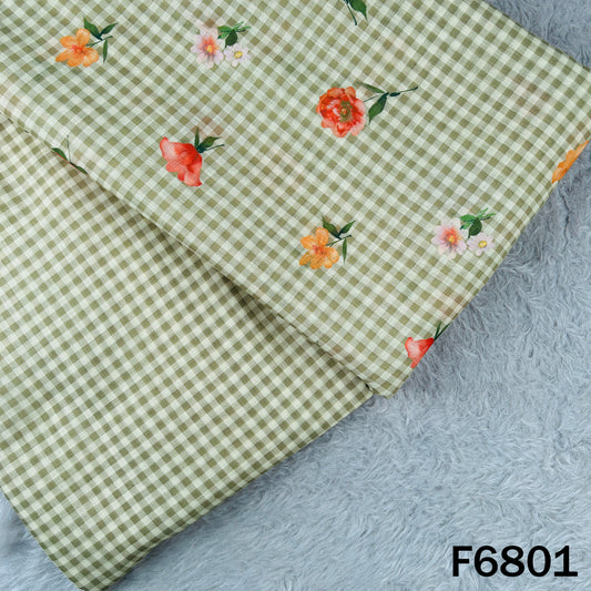 Printed Check Linen Fabric - F6801