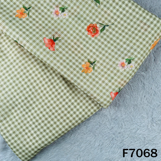 Printed Check Linen Fabric - F7068