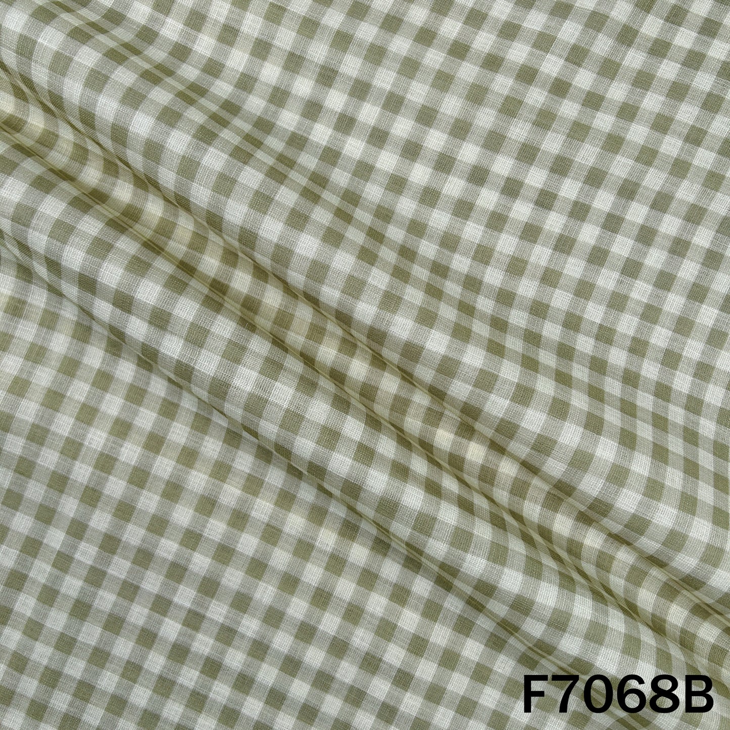 Printed Check Linen Fabric - F7068