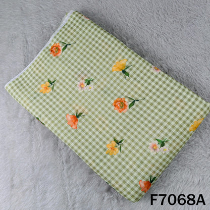 Printed Check Linen Fabric - F7068