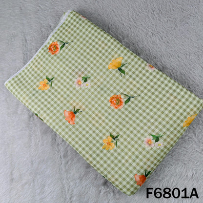 Printed Check Linen Fabric - F6801