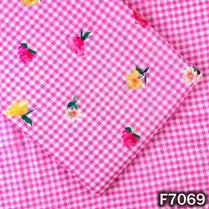 Printed Check Linen Fabric - F7069