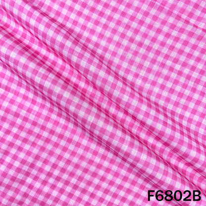 Printed Check Linen Fabric - F6802