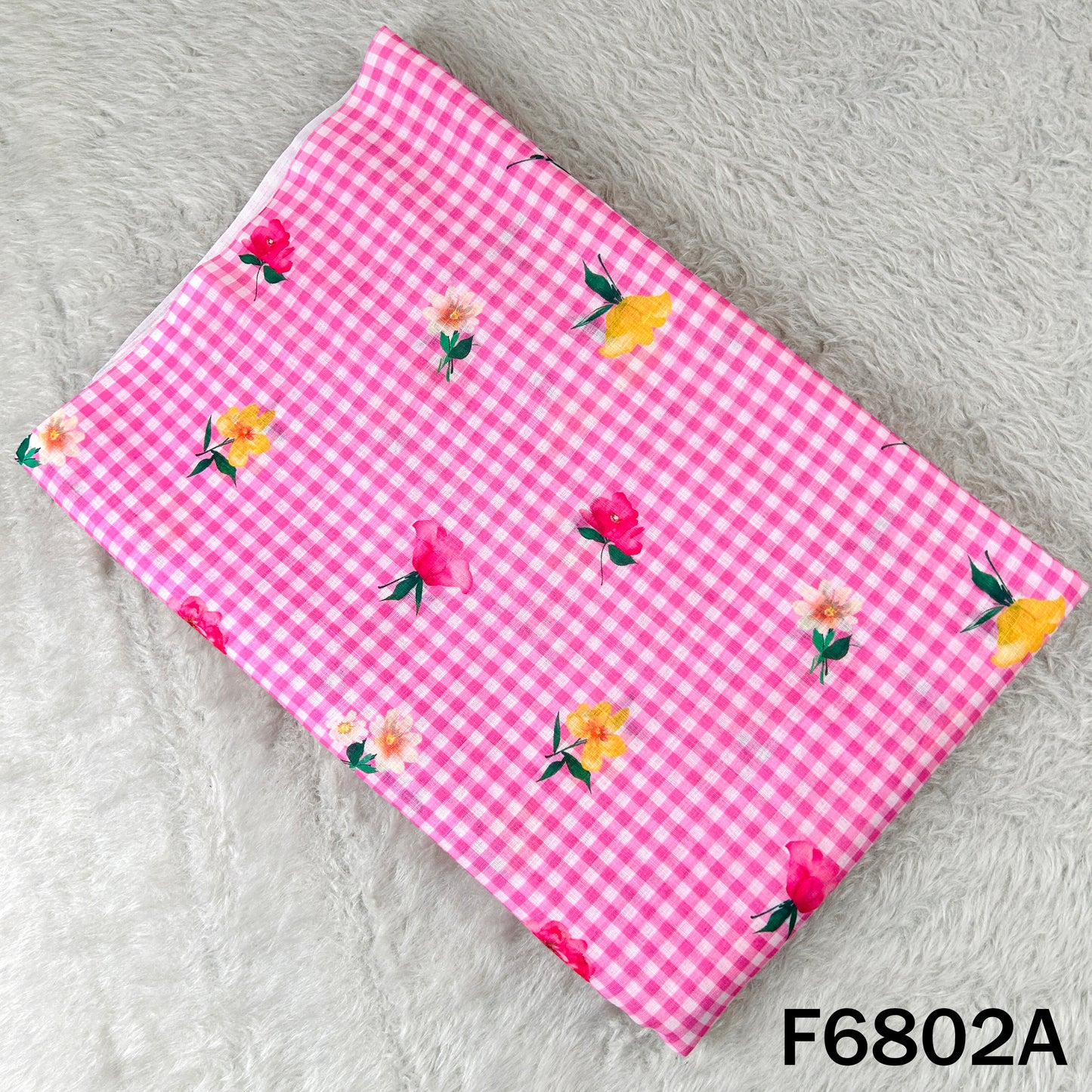 Printed Check Linen Fabric - F6802