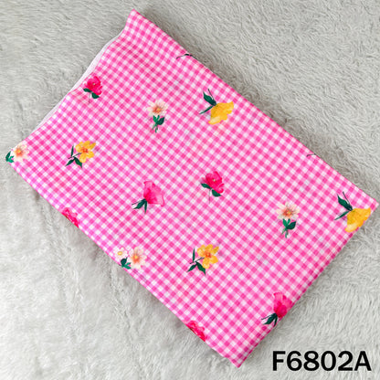Printed Check Linen Fabric - F6802