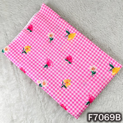 Printed Check Linen Fabric - F7069