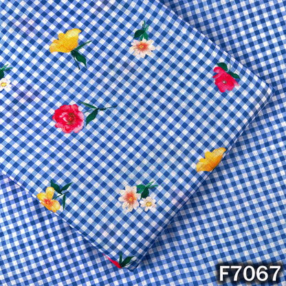 Printed Check Linen Fabric - F7067