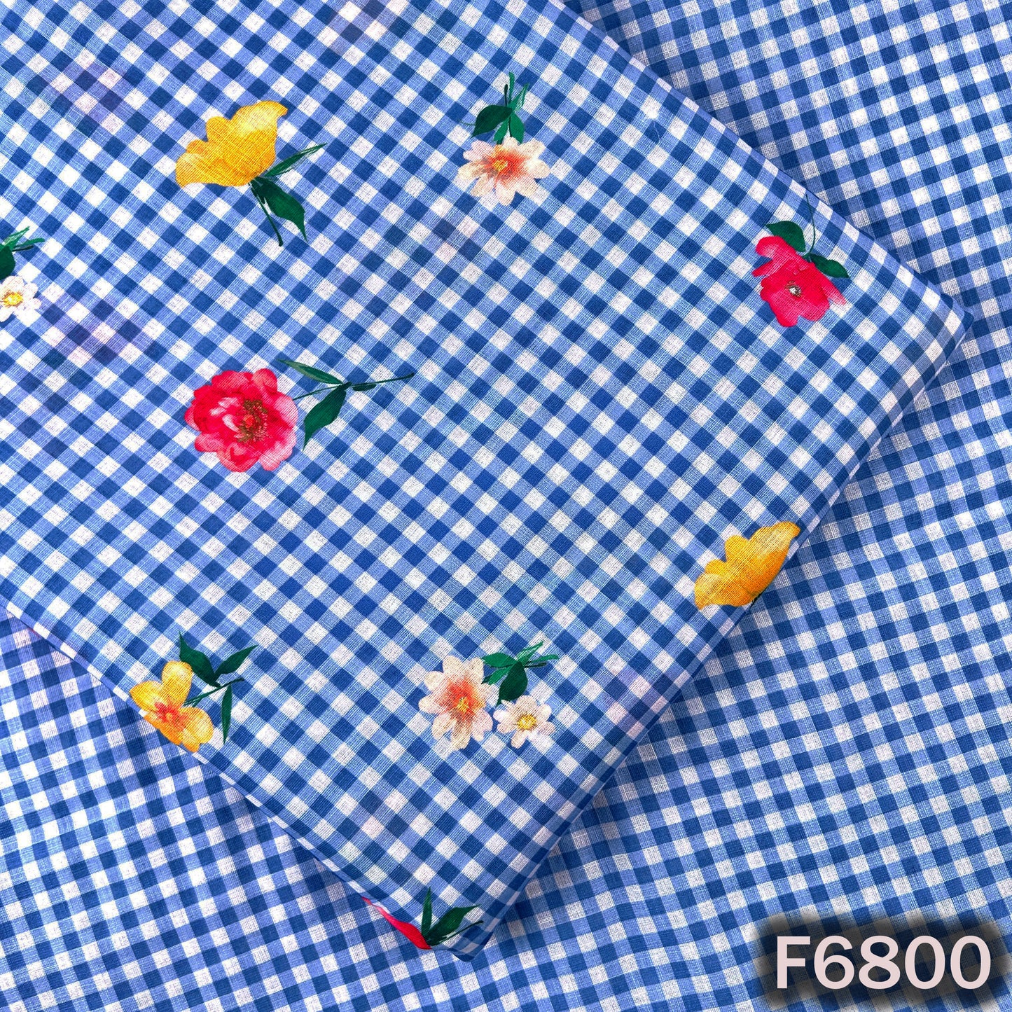 Printed Check Linen Fabric - F6800
