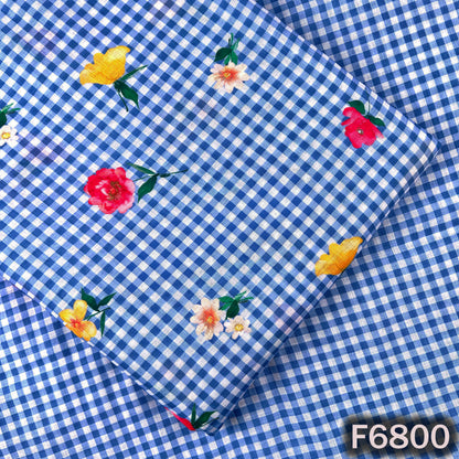 Printed Check Linen Fabric - F6800