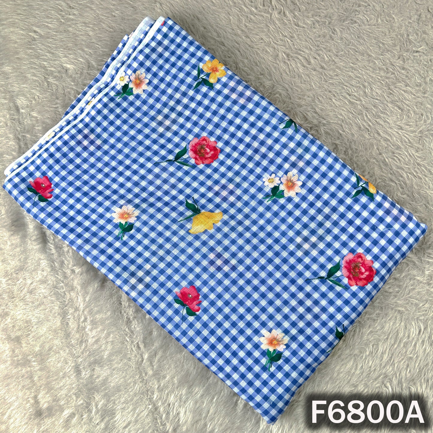 Printed Check Linen Fabric - F6800